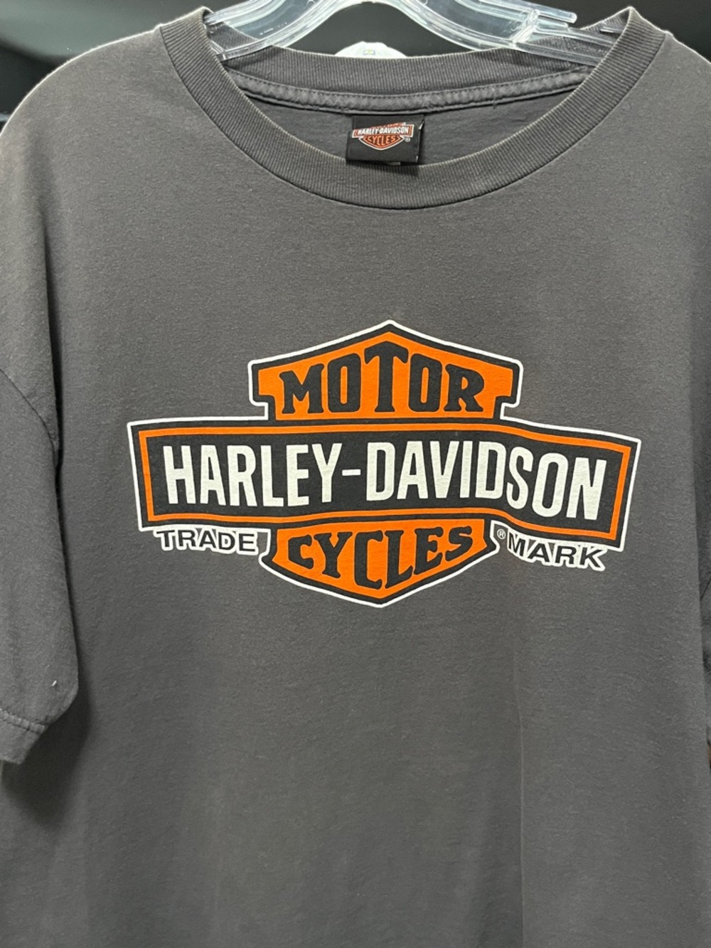 Harley-Davidson Gray Short-Sleeve Tee with Orange & White Logo